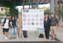 El equipo de Agentes para la convivencia lleva a cabo una acción para acabar con las colillas en el suelo de la ciudad