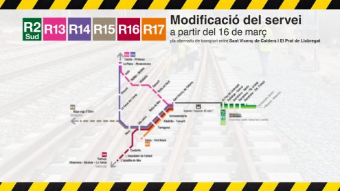 Cambios en el R2 Sur y en los Regionales por las obras entre Sitges y Garraf